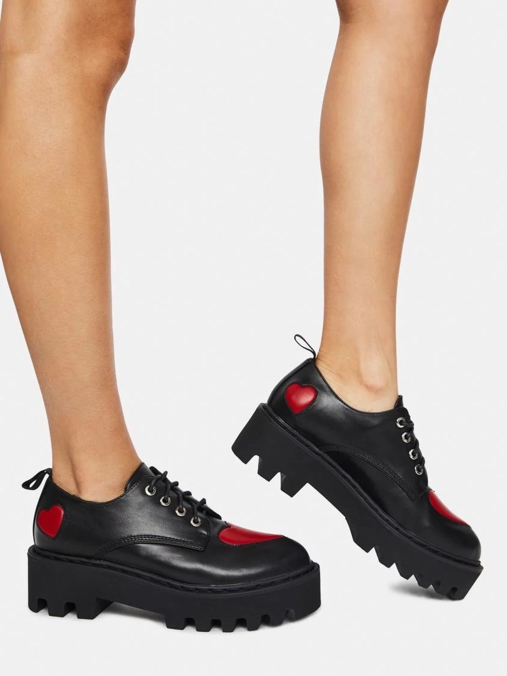 LAMODA BLACK PLATFORM OXFORDS